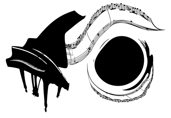 Artistic synesthesia between music tones and spacetime-deforming black hole vibrations. Illustration: Ana Carvalho (made with the help of ESA's blackhole simulation tool).